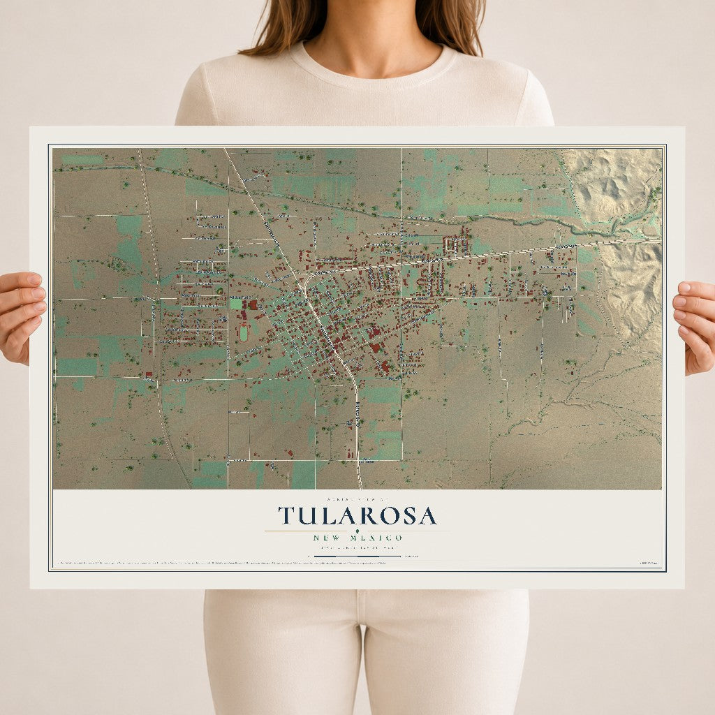 Map of Tularosa, New Mexico, 18 x 24 inch unframed archival matte print