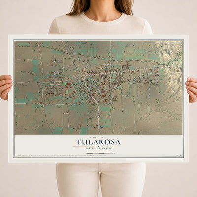 Map of Tularosa, New Mexico, 18 x 24 inch unframed archival matte print