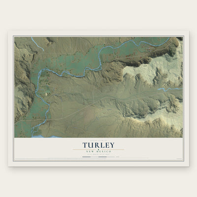 Turley, New Mexico map print, the full design