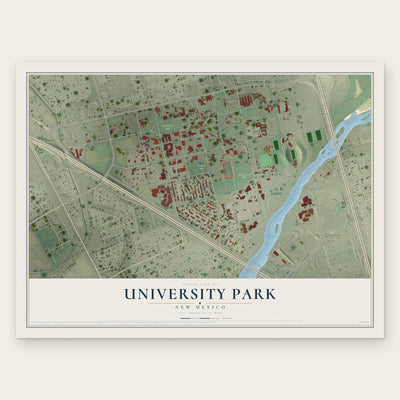 University Park, New Mexico map print, the full design