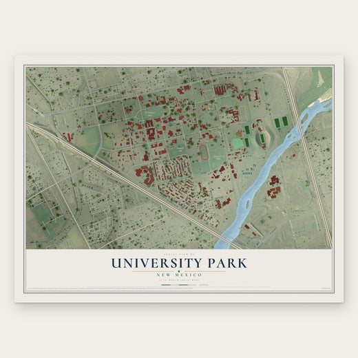 University Park, New Mexico map print, the full design