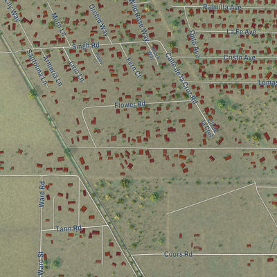 Close-up of the map of Vado, New Mexico print showing street and building detail
