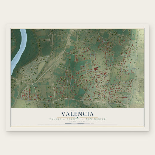 Valencia, Valencia County, New Mexico map print, the full design