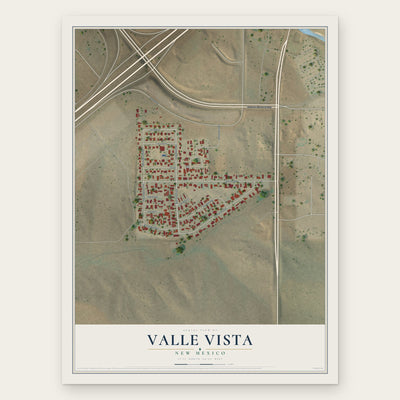 Valle Vista, New Mexico map print, the full design