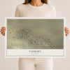 Map of Vaughn, New Mexico, 12 x 18 inch unframed archival matte print