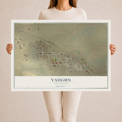 Map of Vaughn, New Mexico, 24 x 36 inch unframed archival matte print