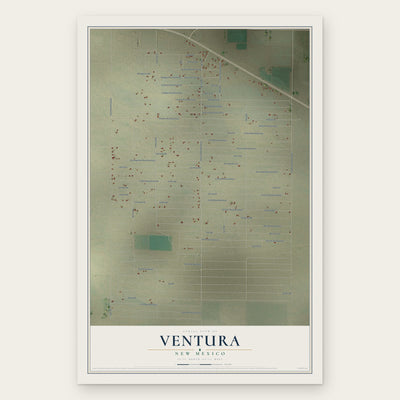 Ventura, New Mexico map print, the full design