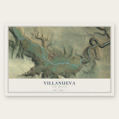 Villanueva, New Mexico map print, the full design