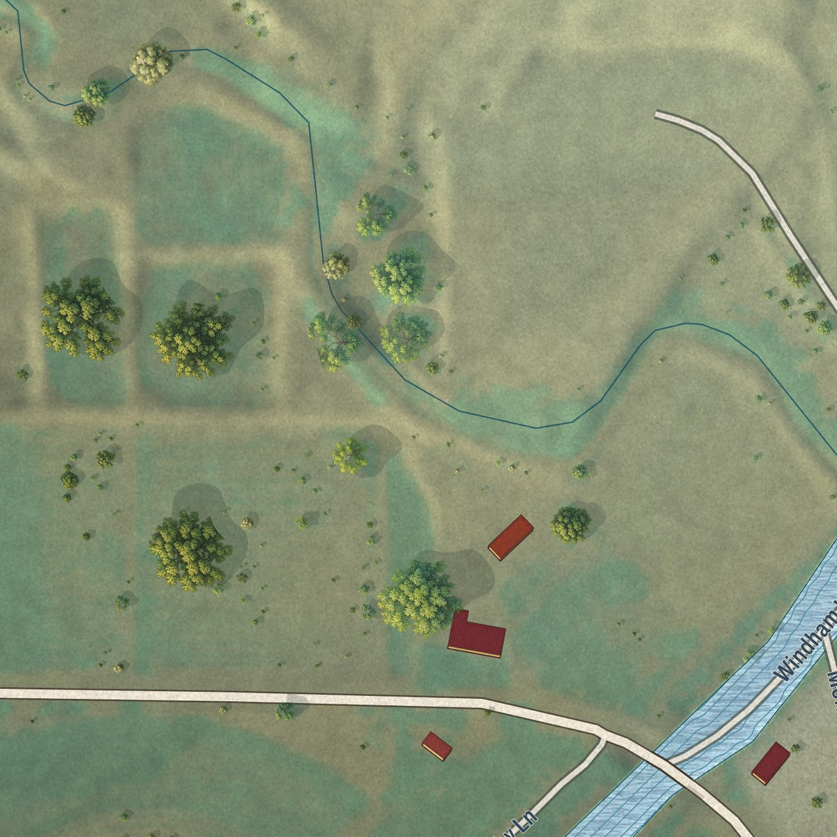 Second close-up of the map of Virden, New Mexico print showing more streets and buildings