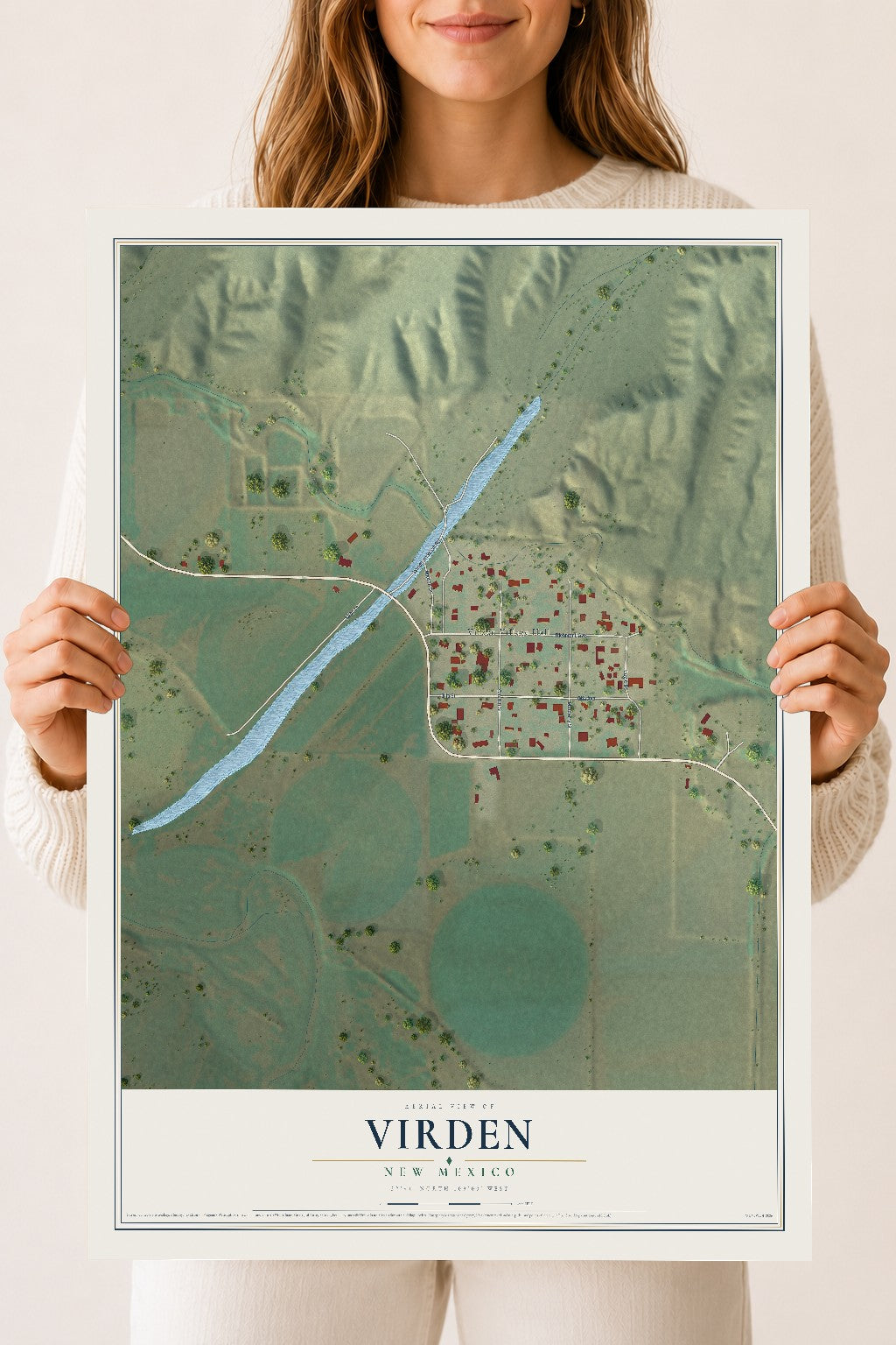 Map of Virden, New Mexico, 18 x 24 inch unframed archival matte print