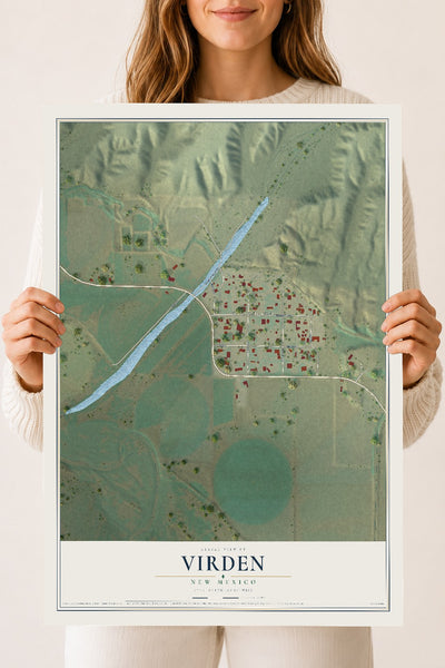Map of Virden, New Mexico, 18 x 24 inch unframed archival matte print