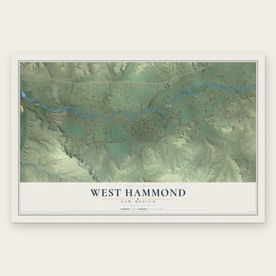 West Hammond, New Mexico map print, the full design