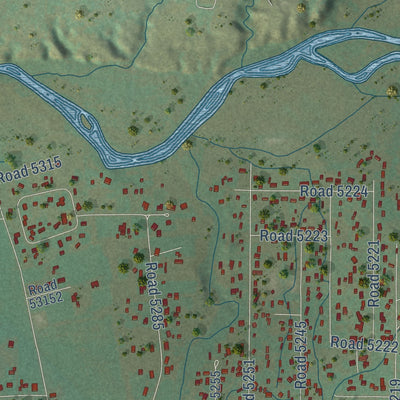 Close-up of the map of West Hammond, New Mexico print showing street and building detail
