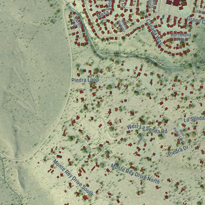Second close-up of the map of White Rock, New Mexico print showing more streets and buildings