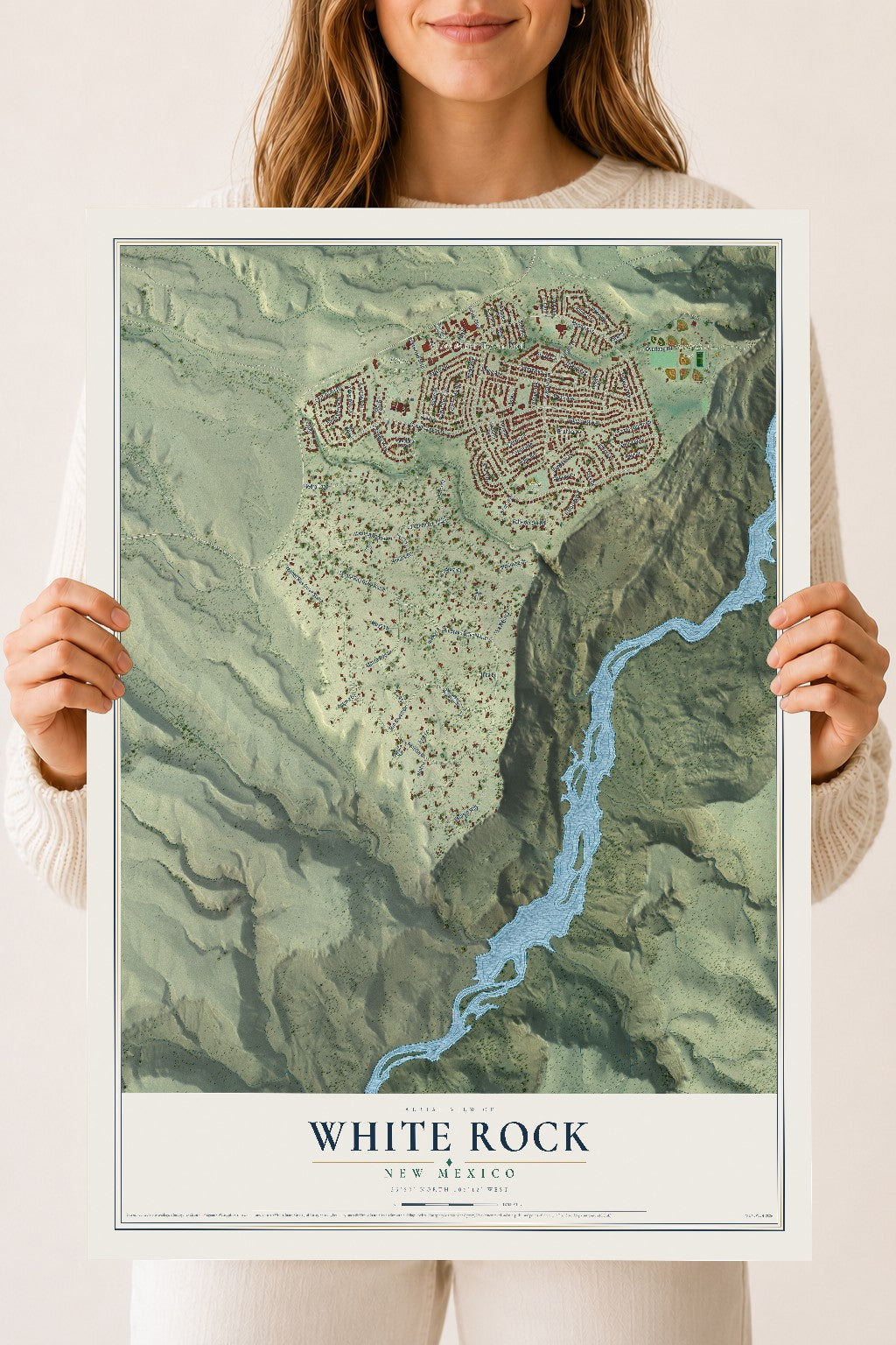 Map of White Rock, New Mexico, 18 x 24 inch unframed archival matte print