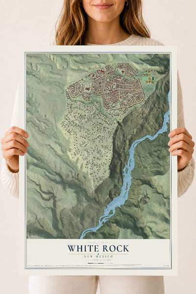 Map of White Rock, New Mexico, 18 x 24 inch unframed archival matte print