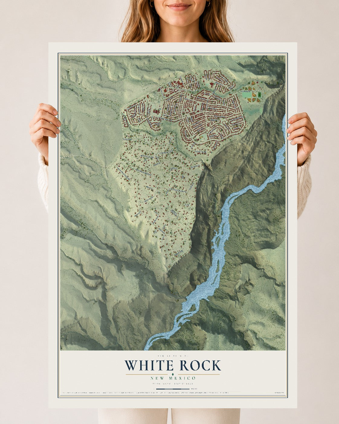 Map of White Rock, New Mexico, 24 x 36 inch unframed archival matte print