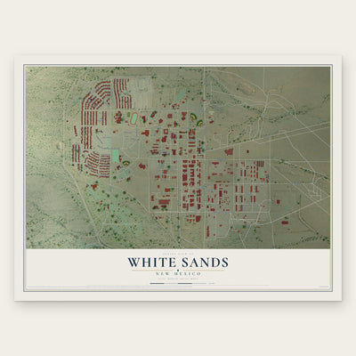 White Sands, New Mexico map print, the full design