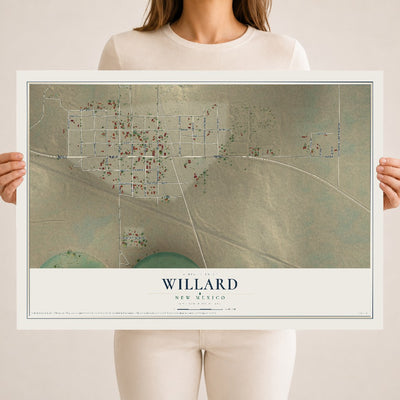 Map of Willard, New Mexico, 18 x 24 inch unframed archival matte print