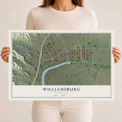 Map of Williamsburg, New Mexico, 12 x 18 inch unframed archival matte print