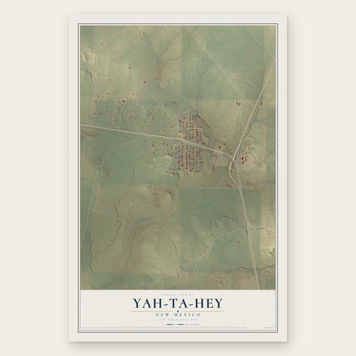 Yah-ta-hey, New Mexico map print, the full design