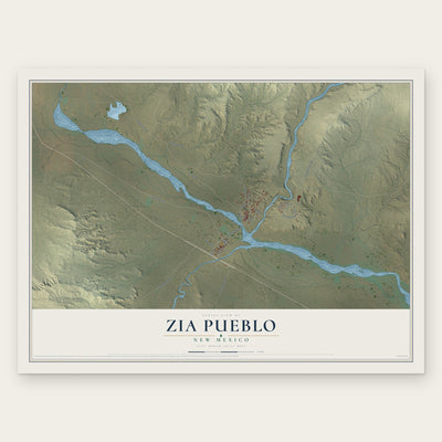 Zia Pueblo, New Mexico map print, the full design