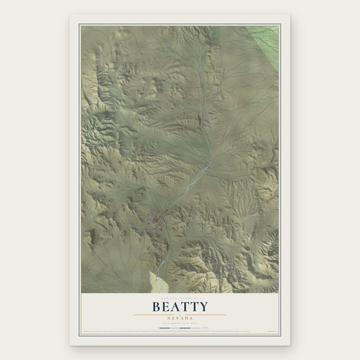 Beatty, Nevada map print, the full design
