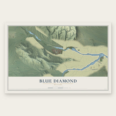 Blue Diamond, Nevada map print, the full design