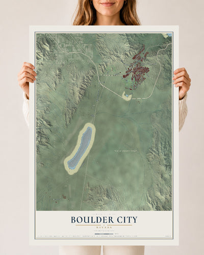 Map of Boulder City, Nevada, 24 x 36 inch unframed archival matte print