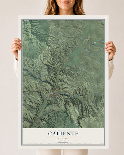 Map of Caliente, Nevada, 24 x 36 inch unframed archival matte print