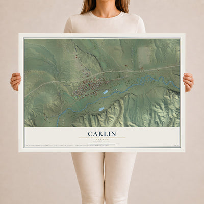 Map of Carlin, Nevada, 24 x 36 inch unframed archival matte print