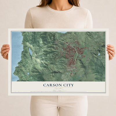 Map of Carson City, Nevada, 12 x 18 inch unframed archival matte print