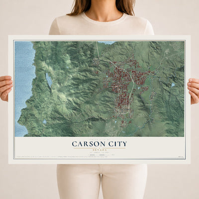 Map of Carson City, Nevada, 18 x 24 inch unframed archival matte print