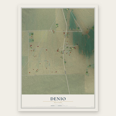 Denio, Nevada map print, the full design