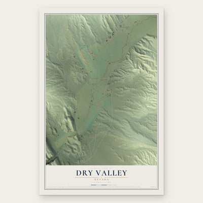 Dry Valley, Nevada map print, the full design