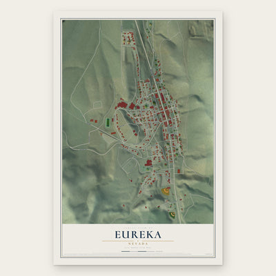 Eureka, Nevada map print, the full design