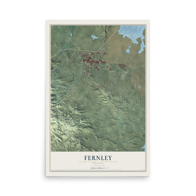 Map of Fernley, Nevada, 12 x 18 inch unframed archival matte print