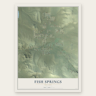 Fish Springs, Nevada map print, the full design
