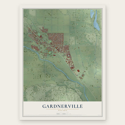 Gardnerville, Nevada map print, the full design