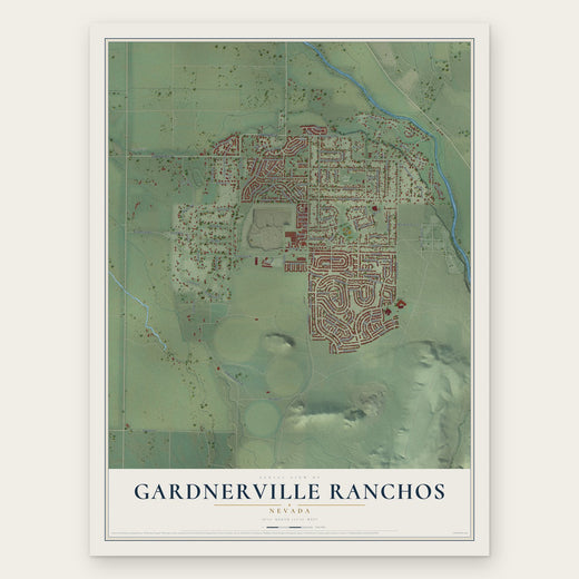 Gardnerville Ranchos, Nevada map print, the full design