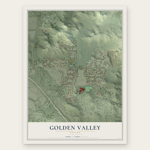 Golden Valley, Nevada map print, the full design
