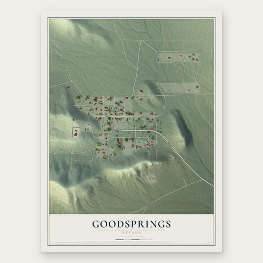 Goodsprings, Nevada map print, the full design