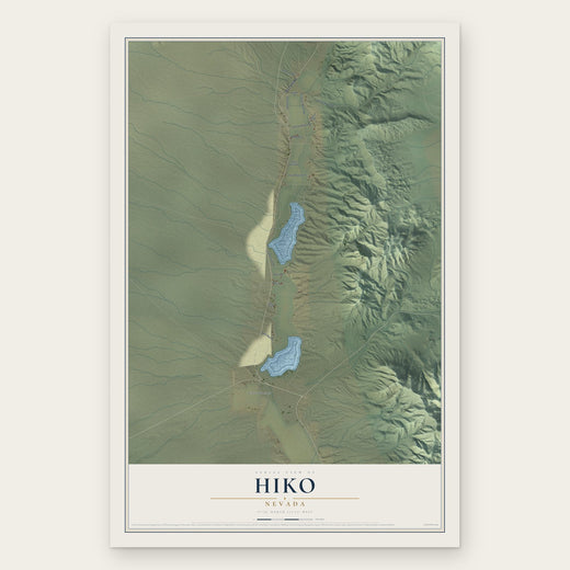 Hiko, Nevada map print, the full design