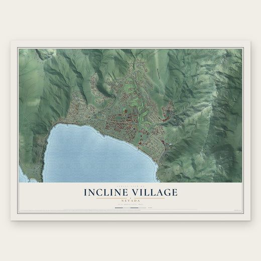 Incline Village, Nevada map print, the full design