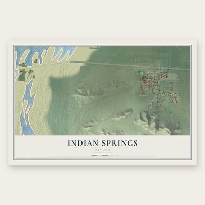 Indian Springs, Nevada map print, the full design