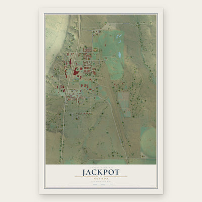 Jackpot, Nevada map print, the full design