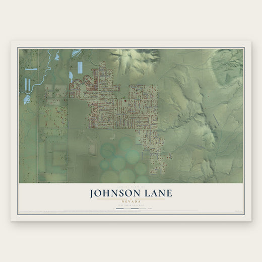 Johnson Lane, Nevada map print, the full design