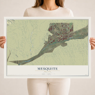 Map of Mesquite, Nevada, 18 x 24 inch unframed archival matte print