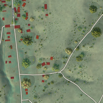 Close-up of the map of Midas, Nevada print showing street and building detail