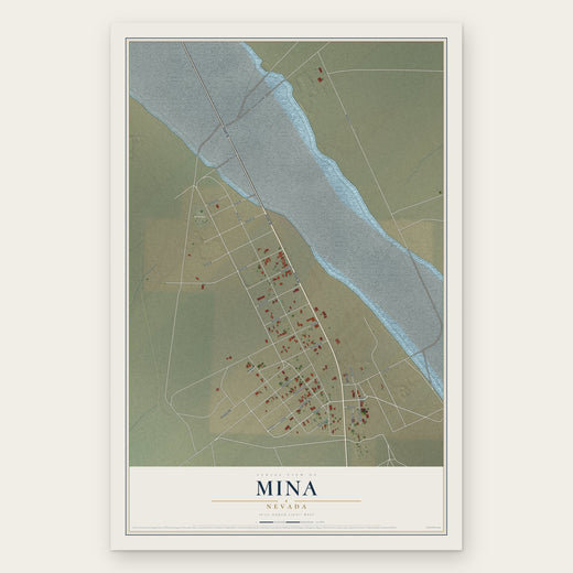 Mina, Nevada map print, the full design